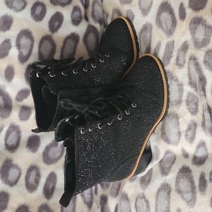 Sparkly Combat Boots